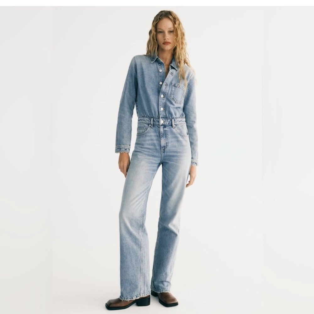 ZARA TRF LONG DENIM JUMPSUIT